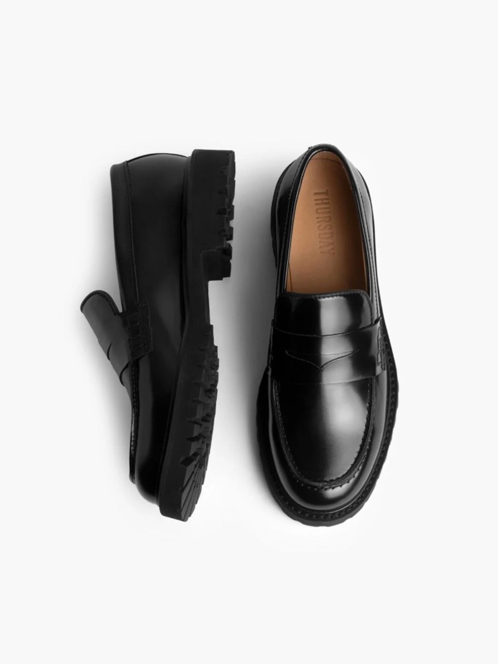 Thursday black patent leather Penny loafer